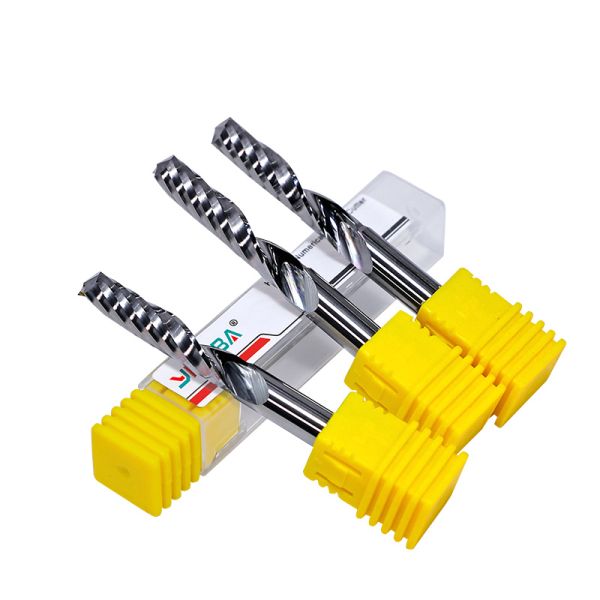 Fraise en carbure de bois pour CNC, fraise en bout à une seule cannelure pour l'aluminium et l'acrylique