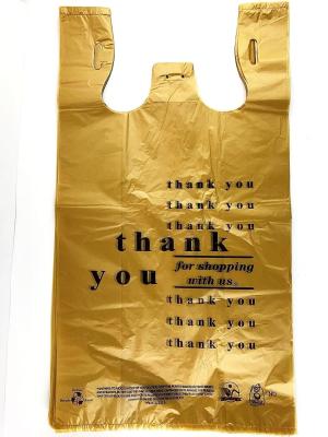 As camisas reusáveis do grande mantimento plástico T realizam o saco, cor preta, material do HDPE