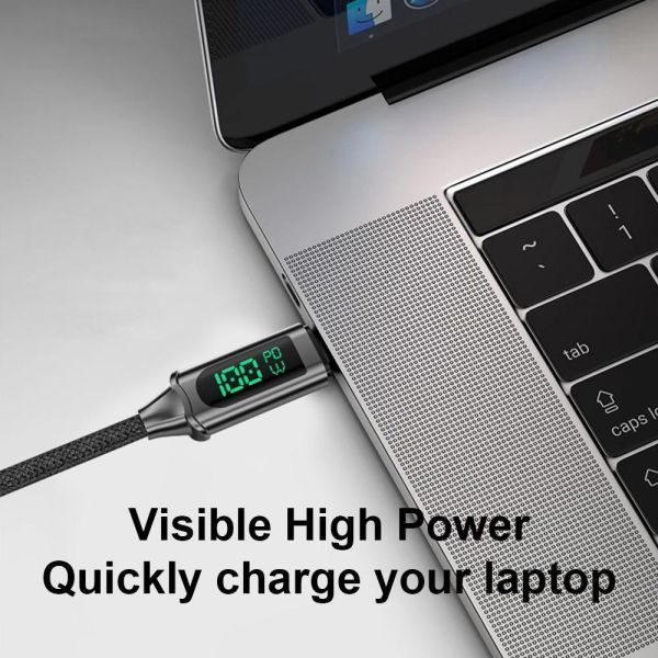 USB 2.0 Type C To C Braided Charging Cable 100 Watt Fast Charging Transfer Speed