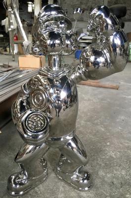Customize 316 Cartoon Character Sculptures Surface Brushed Metal Art Garden Sculptures