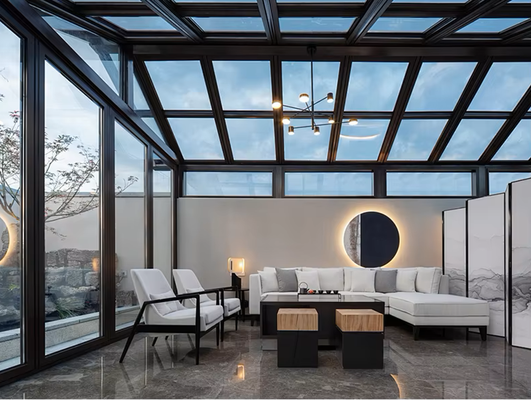 Современный дизайн стиль солнцезащитные дома Алюминиевый стеклянный дом Солярий с гладкой поверхностью