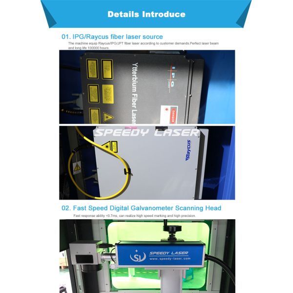 Full enclosed Protection Cover 60W 100W Fiber Laser Metal Engraving Marking Machine High Efficiency