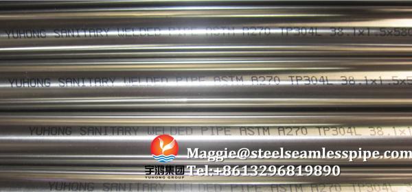 Tubo soldado de aço inoxidável durável ASTM A270 TP304 6M