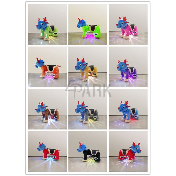 Electric plush coin operated stuffed animal toy ride EPARK kiddie battery motorcycle for sale