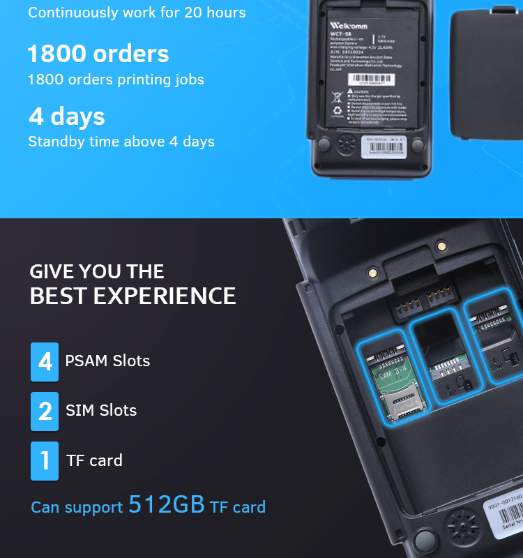 PCI системы 5800mAh Pos СЕНТЕНЦИИ MAX32555 2GB LPDDR3 терминальный с программным обеспечением