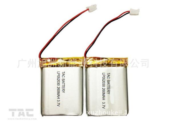 High Capacity LP052030 3.7V 260mAh Polymer Lithium Ion Batteries for Communicator