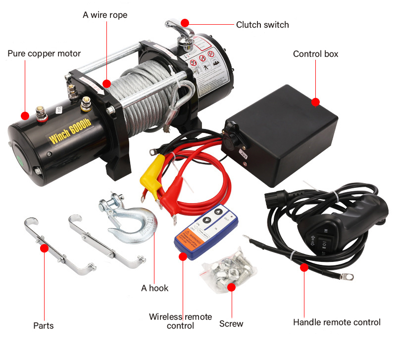 Off Road Vehicle Recovery Winch 12V / 24V Truck Recovery Winch