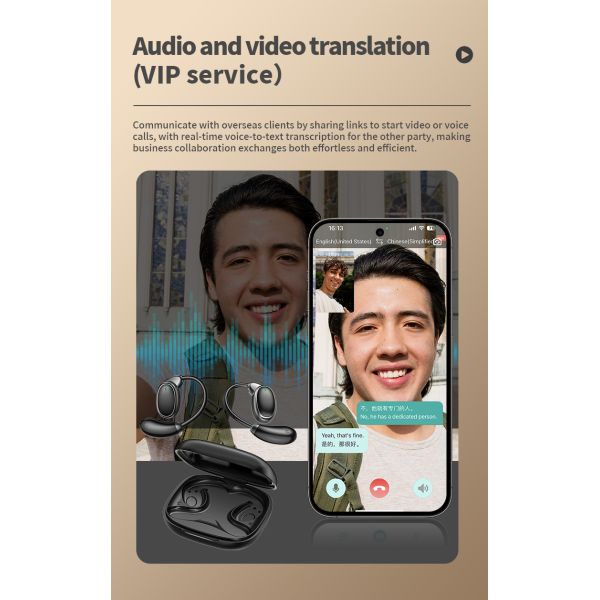 V18 Smart Translation Earphones Support 200+ Countries And Regions
