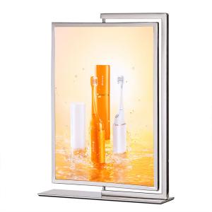 25CM A5 Metal Retail Display Racks 0.8KG Vertical Sign Holder Tabletop Signage