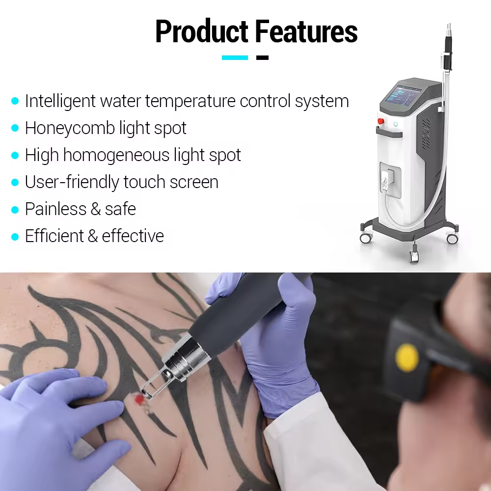 AS41 High Quality Honeycomb 1200w Power Nd Yag Solid State Laser Tattoo Removal Machine