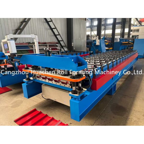 Hydraulic Corrugated Panel Roll Forming Machine with 11 Stations, 45# Steel Quenching and Plating for Roofing Sheet Manufacturing at 15-20m/min Speed