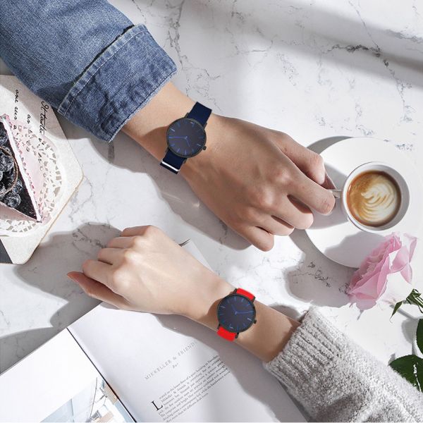 38mm Case Stainless Steel Watches Unisex Nylon Strap GL33 Movement