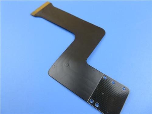 4 Layer 0.3mm thick Flexible Printed Circuit FPC Built On Polyimide With Black Mask and 	Immersion Gold 0.03µm