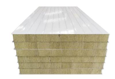 Heat Insulation Industrial Exterior Wall Rock Wool Sandwich Panel Sound Insulation And Fire Protection