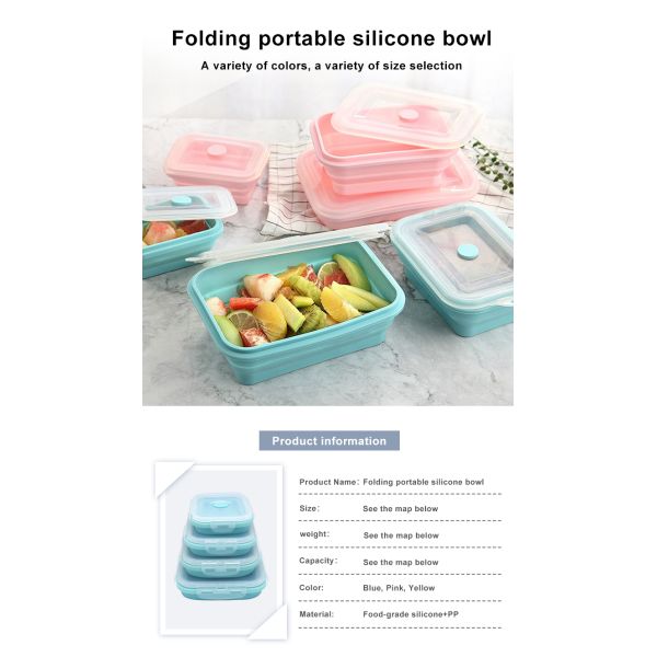 Коробка для завтрака Bpa свободная 550ml 1L 3L располагаясь лагерем складная