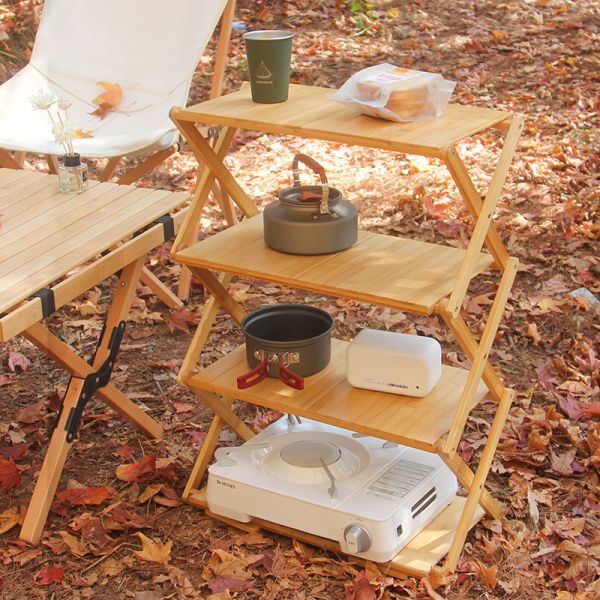 Outdoor Folding Shelves Storage Wooden Solutions Practical
