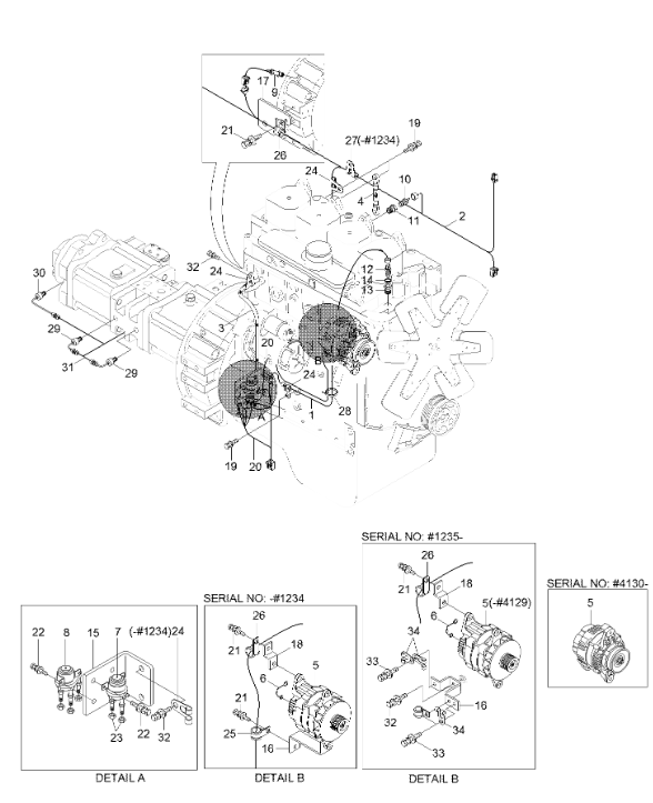 21Q641000 21Q6-41000 Alternator Excavator Engine Parts Fitting For HYUNDAI R140W7 R200W7