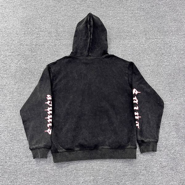 OEM / ODM Custom Screen Printing No String Pullover Hoodie Acid Washed Vintage Drop Shoulder French Terry Streetwear Hoodies Men