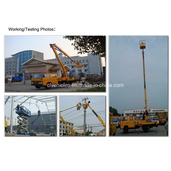 27m ISUZU Aerial Platform Truck Telescopic Boom Man Lift With  2-3 Folding Arms