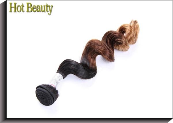 Color 1b# 4# 27# Grade 6A Virgin Hair Peruvian Human Hair Natural Wave 3 Tone 12 - 28 inch