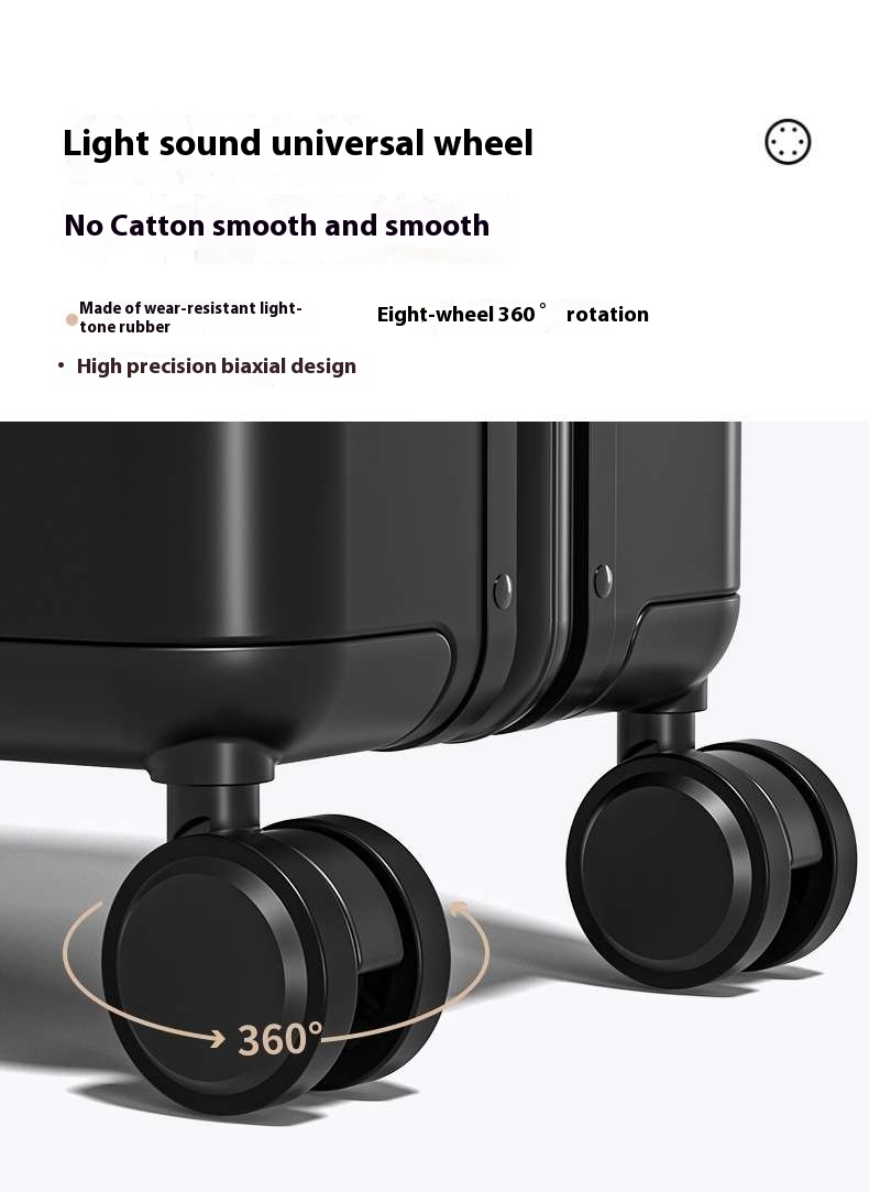 Unisex 18-Inch All Aluminum Alloy Trolley Case Spinner Caster Wheel TSA Lock Waterproof Small Business Boarding Suitcase for
