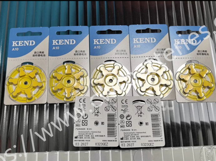 KEND A10 1.45V Hearing Zinc Air Battery Audiphones Yellow Disposable Battery
