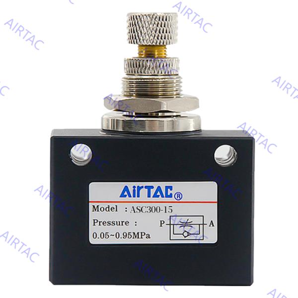 ASC100-06, ASC200-08, ASC300-10, ASC300-15 AirTAC ASC Series One-way Flow Control Valve 1/8, 1/4, 3/8, 1/2