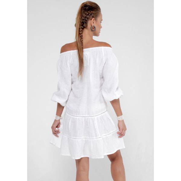 2018 Summer women off shoulder white dress