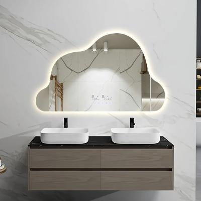 Beauty Barber Salon Mirror With Led Lights Asymmetric Mirror Touch Screen Irregular Bathroom Mirror