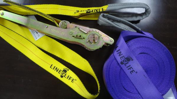 Width 2 Slackline Rope High Breaking Load Tree Anchors Customized Colors