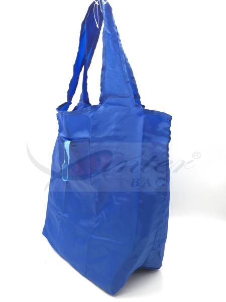 Lightweight Reusable Shopping Bags Blue Color , Fold Up Shopping Bag For Handbag 