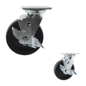 150X50mm Size Plastic Swivel Heavy Duty Casters With Single Brake