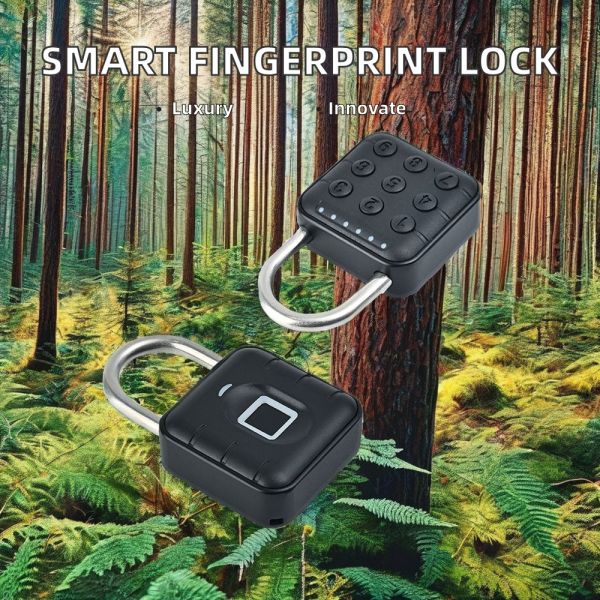 Cadenas Empreinte Waterproof Smart Fingerprint Padlock Anti-theft Gym Door Lock Cloud Data Electronic Combination Wood IP Tuya