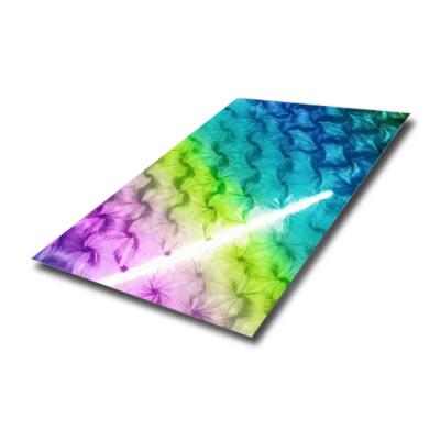 SS Coloured Sheet 1.0mm Thick 304 Stainless Steel Polished Pattern flowers Wave for wall decor