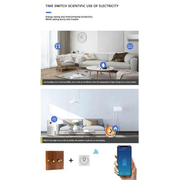 Cover Solid Wood Toggle Light Switch Panel Brass Home Wall Switch 86 Type Handmade Lever Concealed Lever Tog