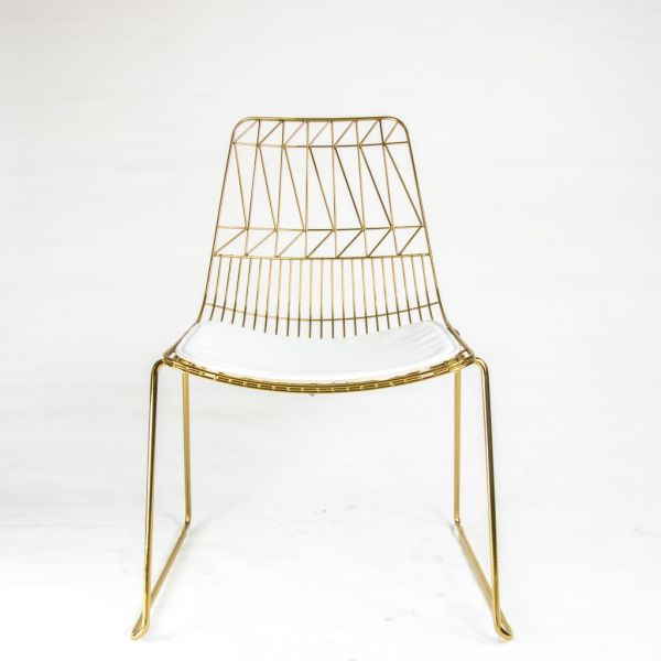 Outdoor Wedding Metal Wire Chairs Simple Style Metal Frame Wire Side Dining Chair
