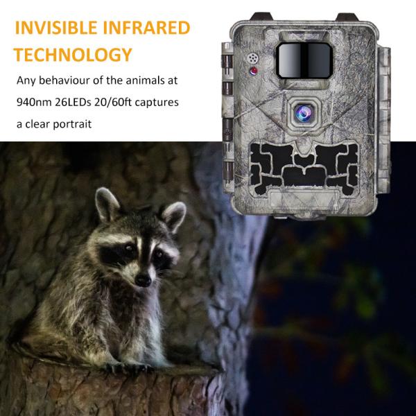KW561 Trail Infra Cam Mini 30MP 0,25s velocidade do gatilho 4K Resolução de vídeo impermeável IP67 CMOS Sensor SD Me