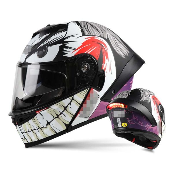 Head Safety Protection with Custom DOT Approved Flip Up Motorcycle Helmets and Lights