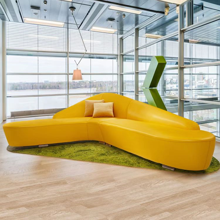 Luxury Curved  Hotel Lobby Furniture Reception Moon Modular Sectional Sofa