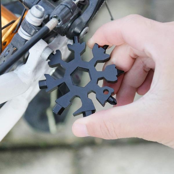 Bicycle Wrench Set Screwdriver Kit 18 in 1 Stainless Steel Snowflake Multitool for Outdoor Camping Daily Tool