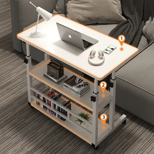 Bedside Table Movable Simple Dormitory Lazy Double-layer Computer Home Lifting Desk