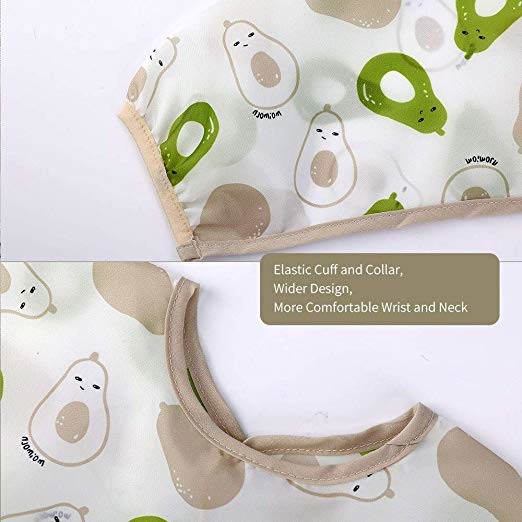 Mealtime Baby Feeding Smock Long Sleeve Bibs For Toddlers 6-36 Months