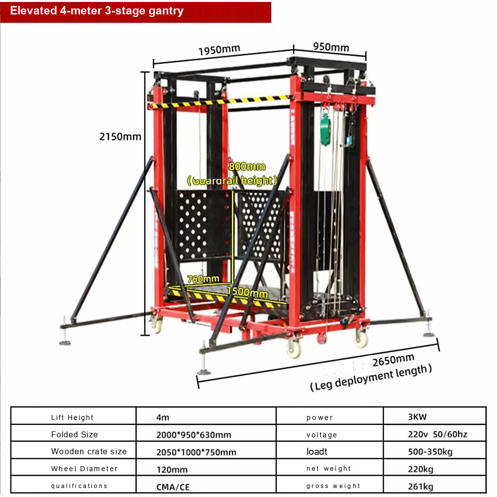 Electric Scaffold Lift Platform 2-6m | Portable Mobile Scaffolding for Painting