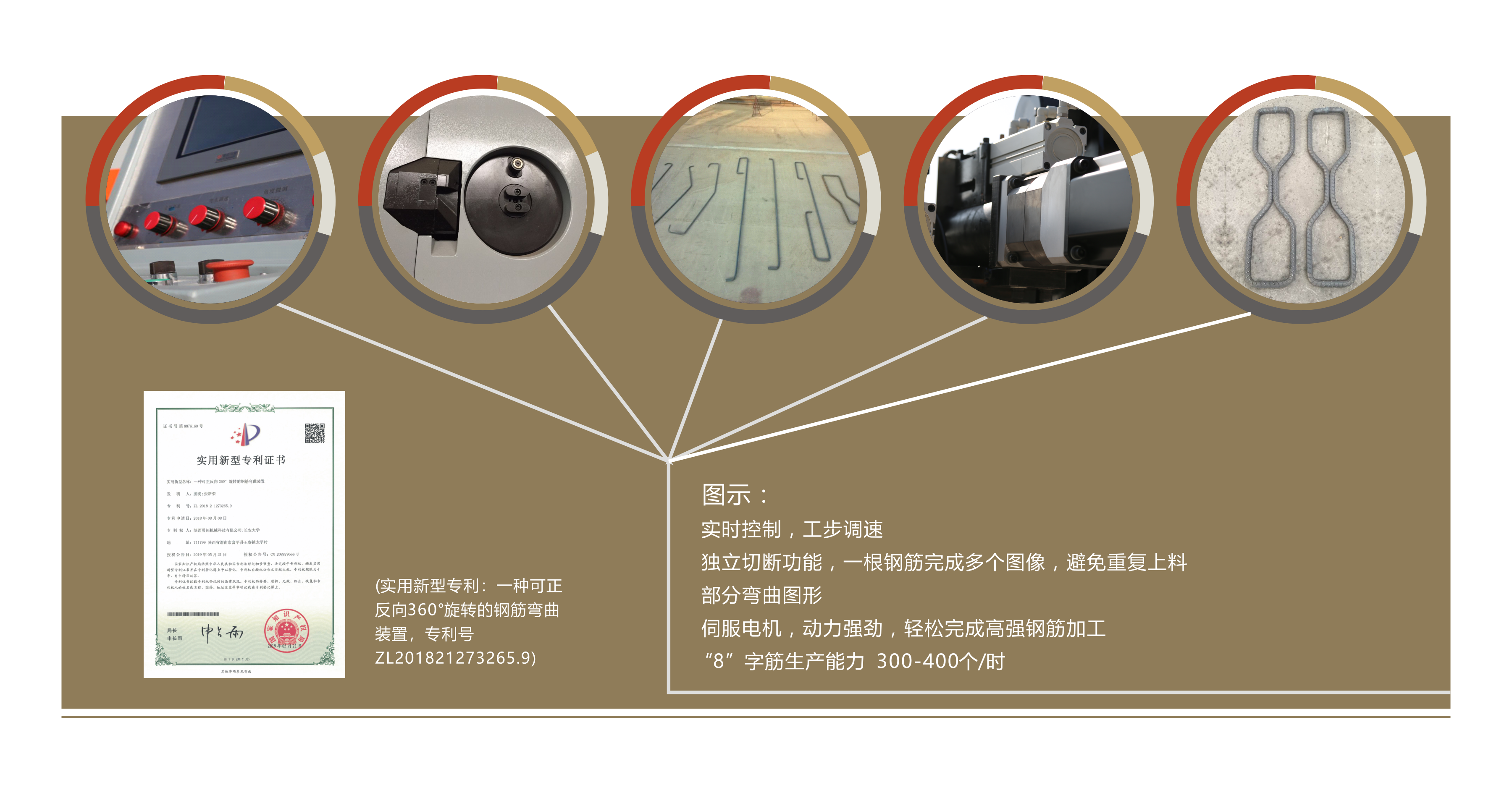 39.2KW Rebar Stirrup Bender Machine High Strength Reinforcement For Straight Bar