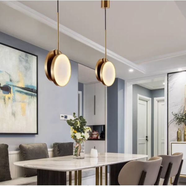 Yellow brass  pendant lamp bedroom for home decorator interior mirror pendant lamp