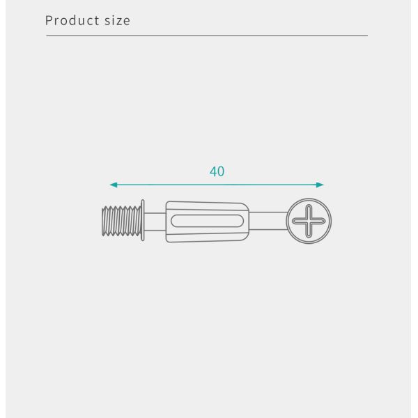 40мм стальные минификсовые распределительные болты с нитью M6, соединитель мебельного шкафа для плоской мебели