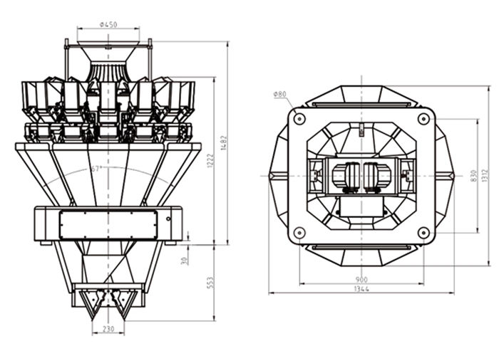 Машина упаковки Weigher 18 главная Multihead