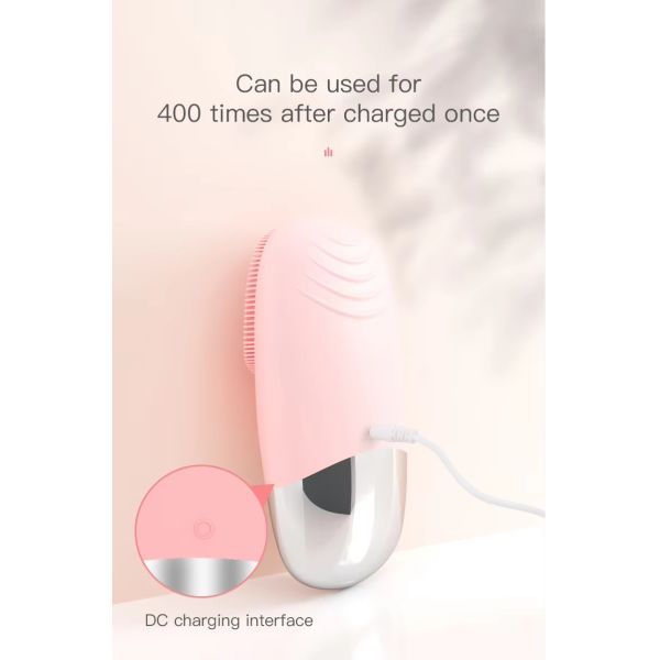Cepillo de limpieza facial sónico de silicona OEM, cepillo exfoliante de piel impermeable, limpiador profundo