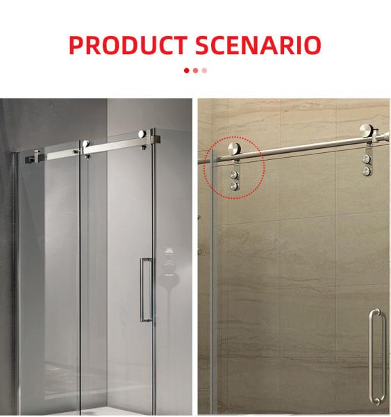 12MM Glass Tray Taky Round Bathroom System Hardware Sliding Glass Door Accessory Shower Room Enclosure Kit