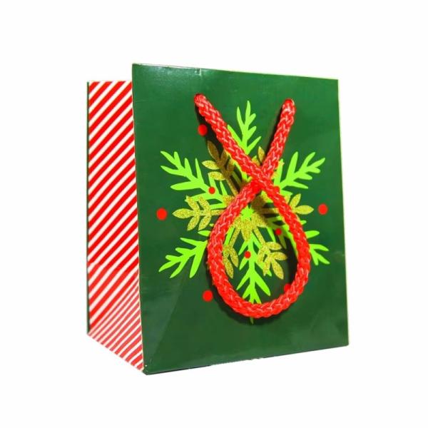 Custom Logo Shopping Kraft Paper Bag With Handle Holiday Christmas Gift Paper Bag